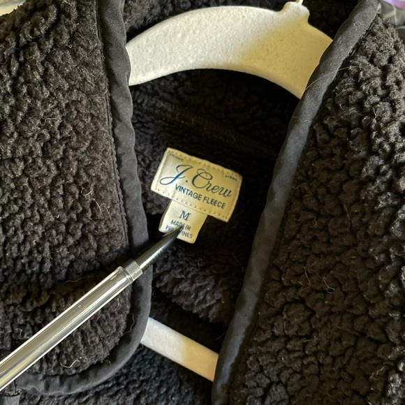 J. Crew Women’s Black Sherpa Vintage Fleece Jacket - Picture 3 of 3